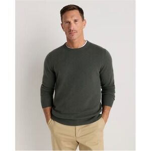 Quince Mens 100% Mongolian Cashmere Crewneck Sweater Moss Green Small